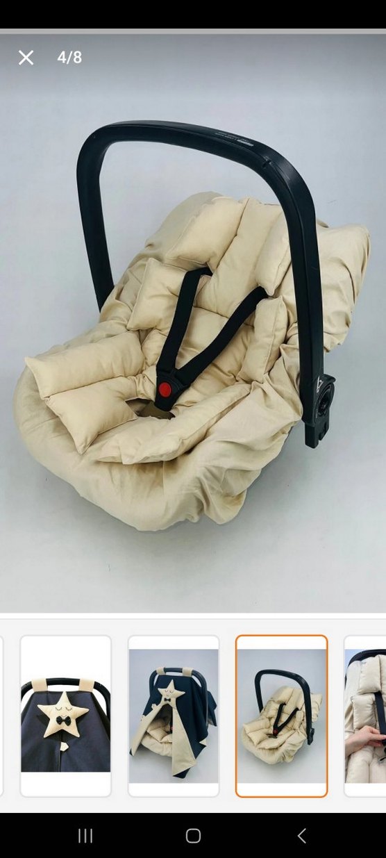 Krem Bebek Oto Koltuğu Minderi çarşafı örtüsü - Görsel 4