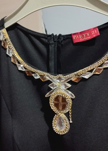 Siyah Uzun V Yaka Gotik Abiye Elbise - Görsel 4