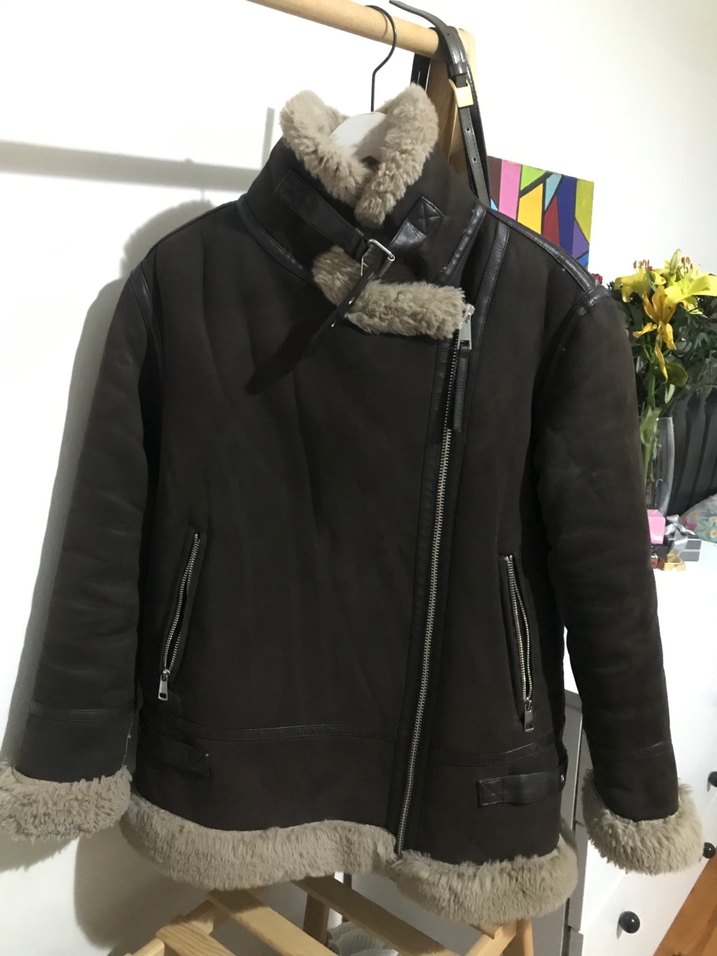 Kadın Gri Deri Kürklü Ceket - Görsel 2