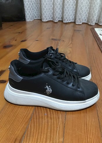 Siyah Bağcıklı Stiletto Topuklu Kadın Spor Ayakkabı - Görsel 2