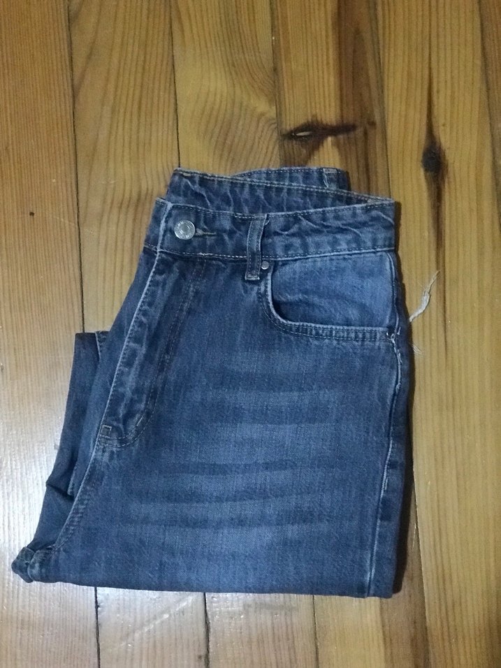 Geniş Kesim Midi Boy Kadın Kot Pantolon - Görsel 2