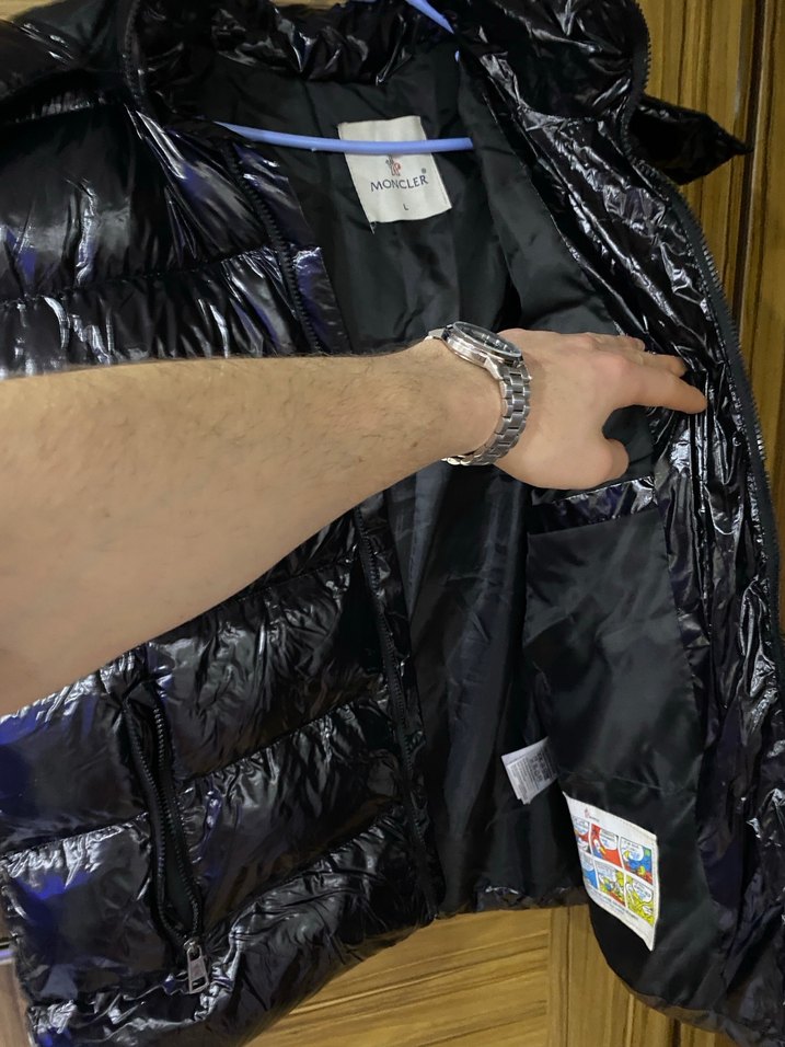 Kadın Erkek Siyah Parlak Kapüşonlu Kış Montu - Görsel 3