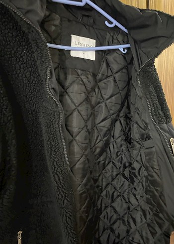 Siyah Rahat Kesim Midi Kadın Erkek Ceket - Görsel 5