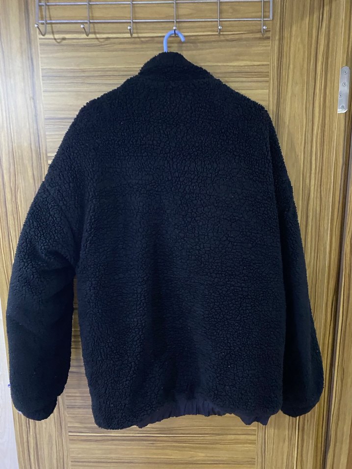 Siyah Rahat Kesim Midi Kadın Erkek Ceket - Görsel 3