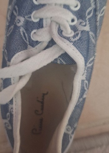 Nakışlı Kot Kumaş Kadın Dolgu Topuk Spor Ayakkabı Pierre Cardin - Görsel 3