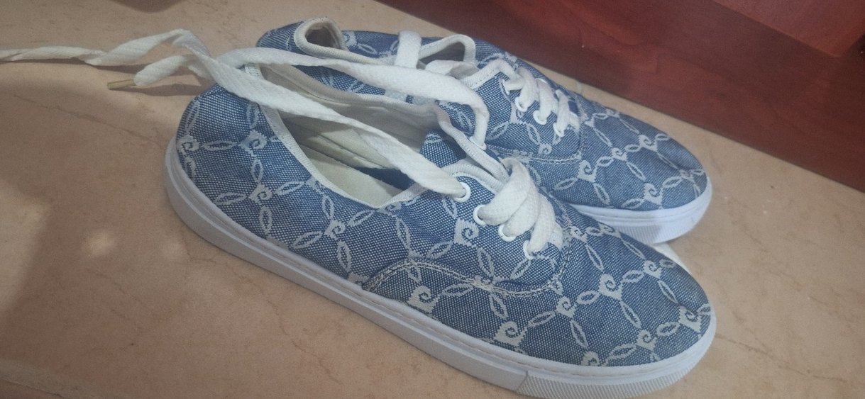 Nakışlı Kot Kumaş Kadın Dolgu Topuk Spor Ayakkabı Pierre Cardin - Görsel 2