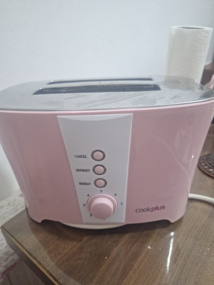 Pembe ve Gri Ekmek Kızartma Makinesi - Görsel 2