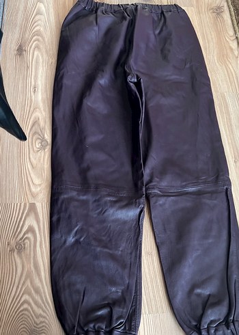 Mor  Deri Pantolon paça  boyu: 64 bel lastikli açılınca44 cm - Görsel 3