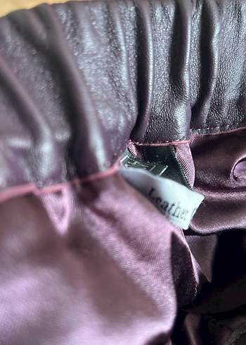 Mor  Deri Pantolon paça  boyu: 64 bel lastikli açılınca44 cm - Görsel 8