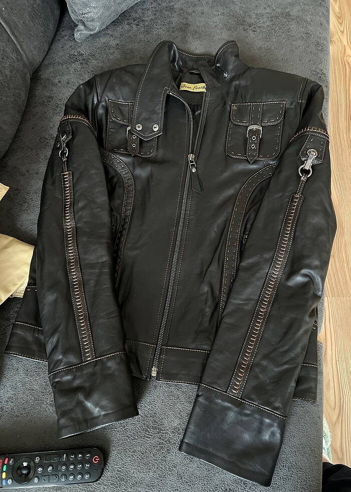 Gerçek deri  m beden mont - Görsel 2