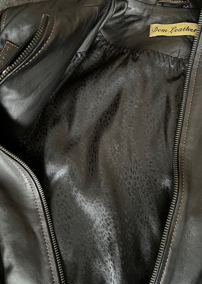 Gerçek deri  m beden mont - Görsel 4