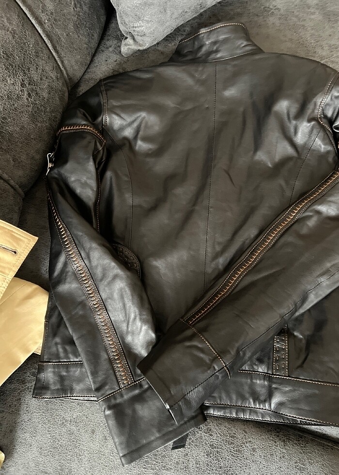 Gerçek deri  m beden mont - Görsel 5