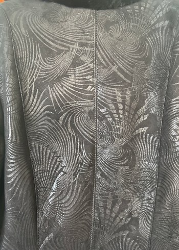 Kahverengi Desenli Uzun hakiki Deri Kürklü Kadın Kaban - Görsel 10