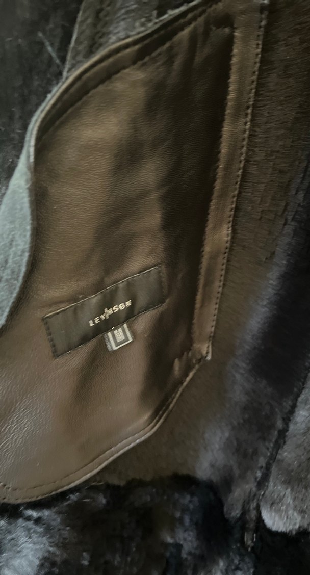 Kahverengi Desenli Uzun hakiki Deri Kürklü Kadın Kaban - Görsel 4