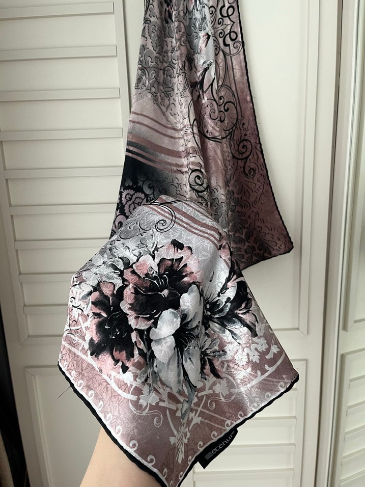 Pembe siyah karışık eşarp - Görsel 2