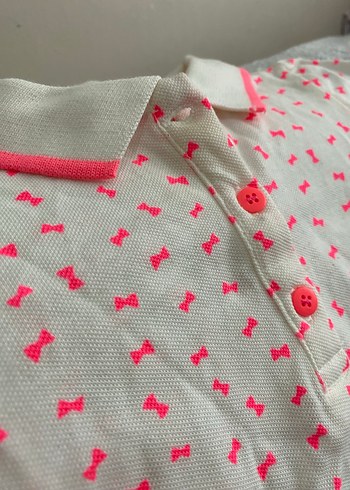 Kız Çocuk Renkli Desenli Polo Tişört - Görsel 2