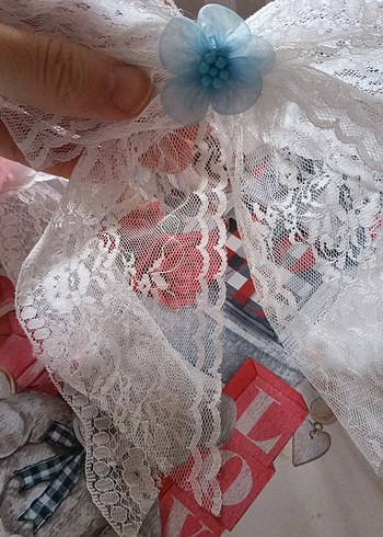 Dantel Detaylı Pembe Çiçekli Saç Bandı - Görsel 4