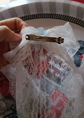 Dantel Detaylı Pembe Çiçekli Saç Bandı - Görsel 5