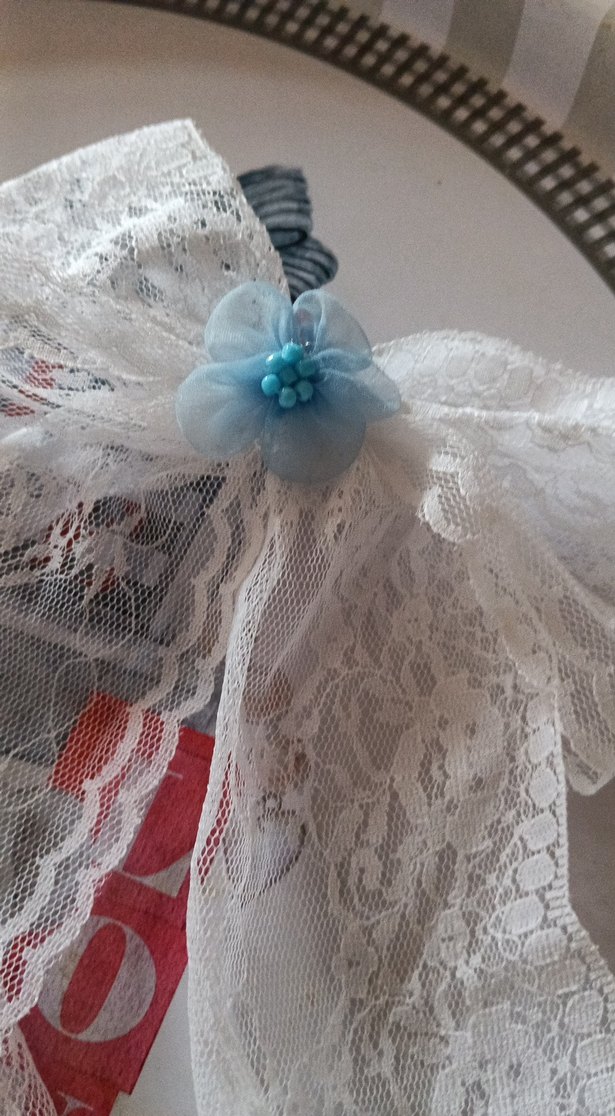 Dantel Detaylı Pembe Çiçekli Saç Bandı - Görsel 2