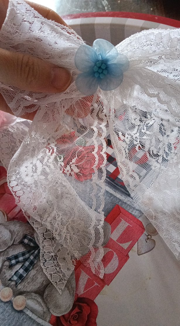 Dantel Detaylı Pembe Çiçekli Saç Bandı - Görsel 4