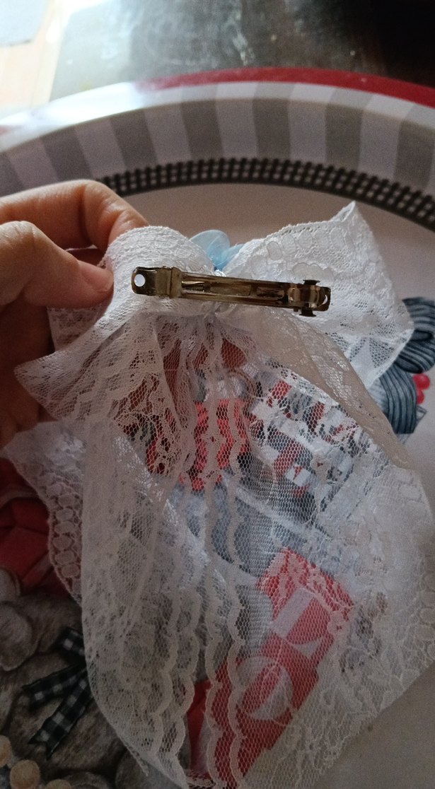 Dantel Detaylı Pembe Çiçekli Saç Bandı - Görsel 5