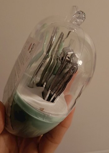 Turkuaz Elma kutusunda Manikür Seti - Görsel 5