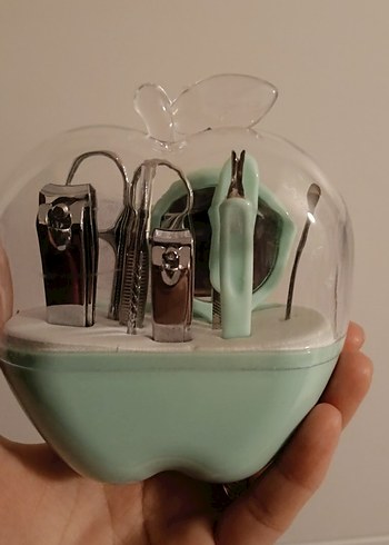 Turkuaz Elma kutusunda Manikür Seti - Görsel 4