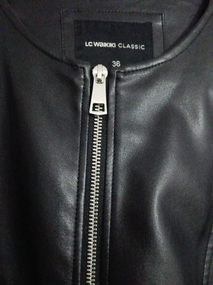 Siyah Deri Biker Ceket - Görsel 2