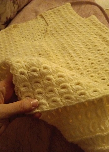 Bej Örgü Kadın Kolsuz Yelek - Görsel 2