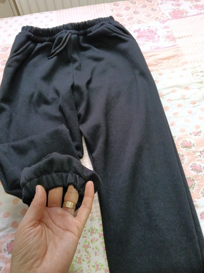 Siyah Kadın Bol Kesim Rahat Eşofman - Görsel 5