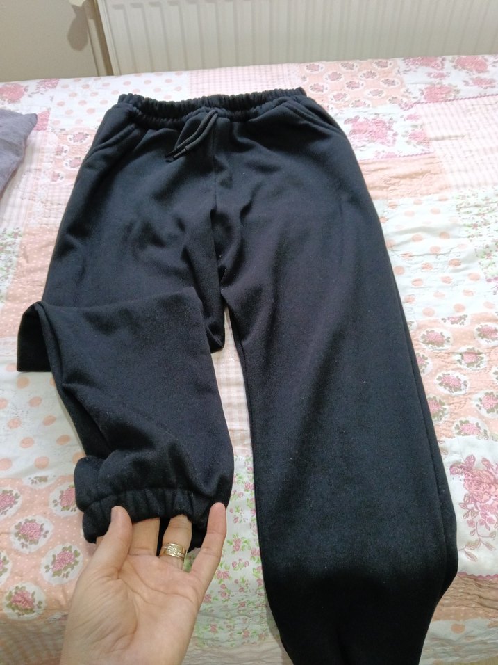 Siyah Kadın Bol Kesim Rahat Eşofman - Görsel 4