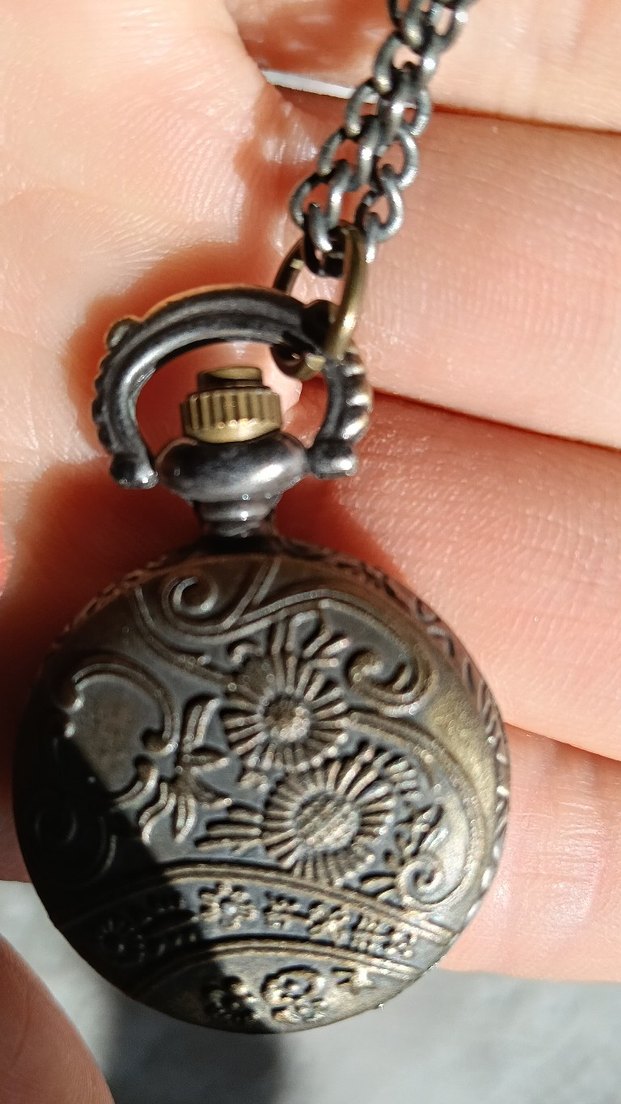 Gri Kapaklı Vintage Cep Saati pili Bitik - Görsel 3