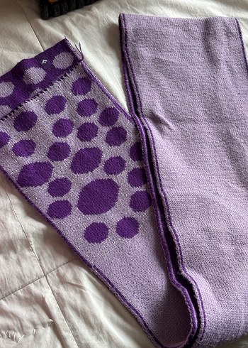 Mor Puantiyeli Kadın Bere ve atkı - Görsel 2