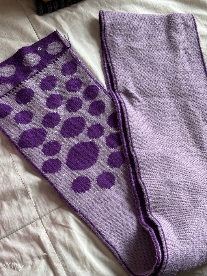 Mor Puantiyeli Kadın Bere ve atkı - Görsel 2