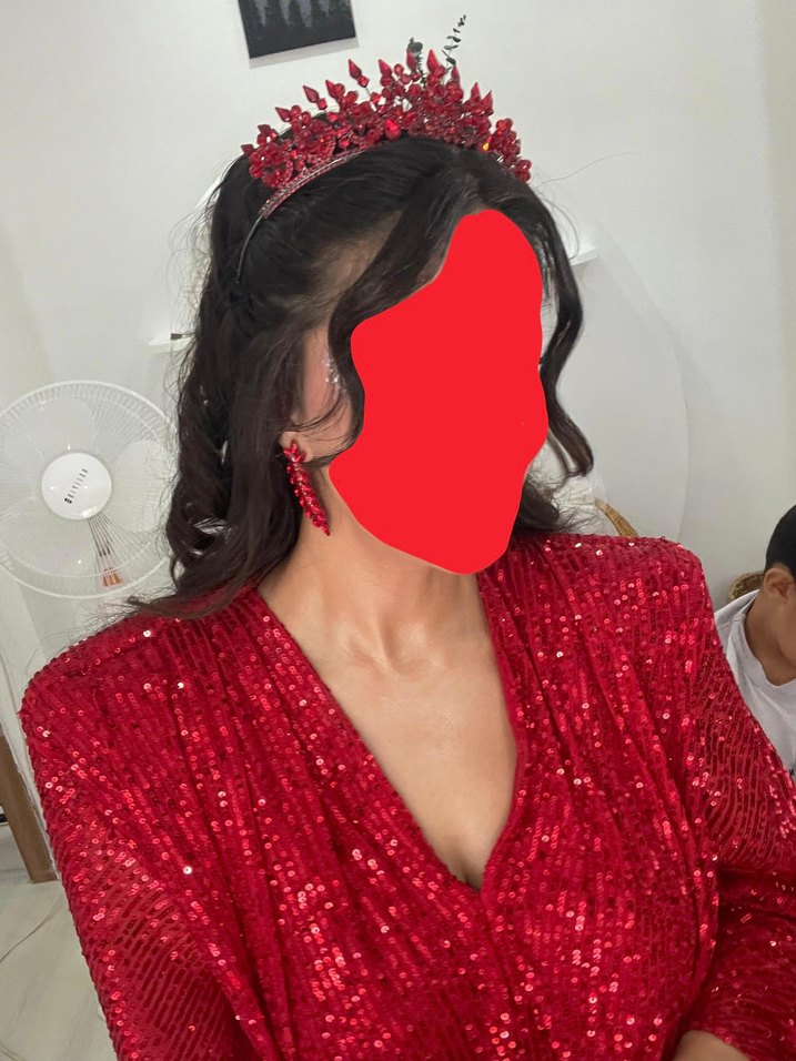 Kırmızı Taşlı Kına Tacı - Görsel 3