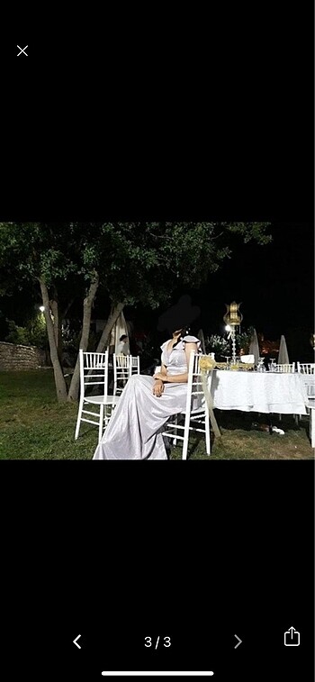 l Beden Pudra rengi simli abiye
