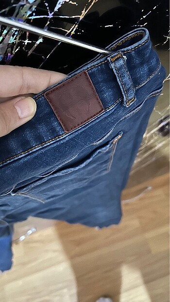 42 Beden lacivert Renk Koton paça detaylı jean