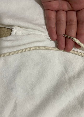 Beyaz Keten Fermuarlı Kadın Eşofman Altı - Görsel 4