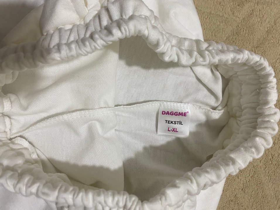 Beyaz Keten Fermuarlı Kadın Eşofman Altı - Görsel 3