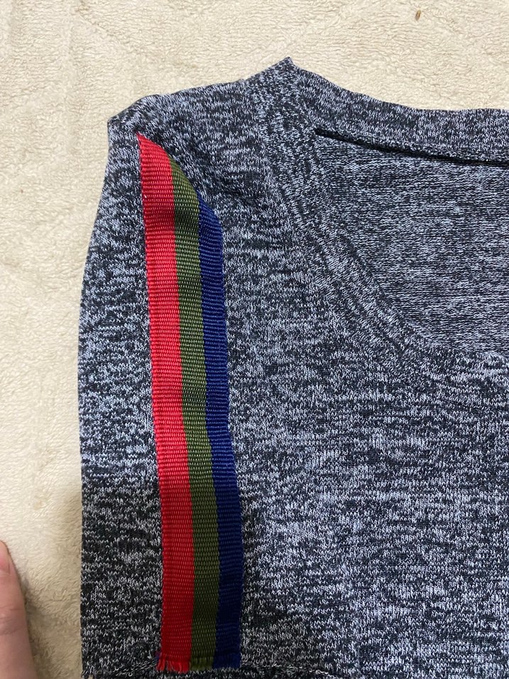 Gri Kısa Kollu Örme Midi Elbise - Görsel 2