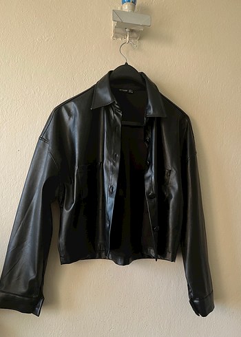 Siyah Deri Kadın Ceket - Görsel 3