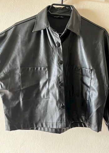 Siyah Deri Kadın Ceket - Görsel 2