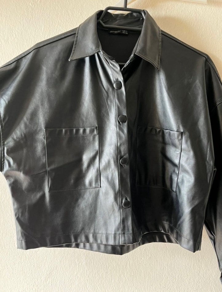 Siyah Deri Kadın Ceket - Görsel 2