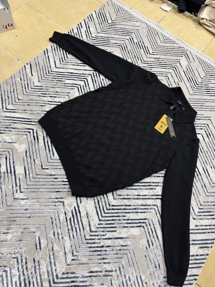 Siyah Erkek Triko Sweatshirt - Görsel 2