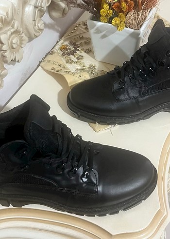 Siyah Erkek Günlük Bağcıklı Kauçuk Bot - Görsel 2