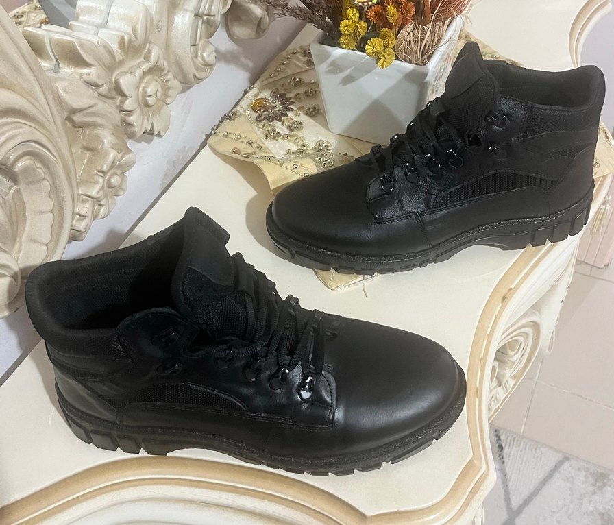 Siyah Erkek Günlük Bağcıklı Kauçuk Bot - Görsel 2