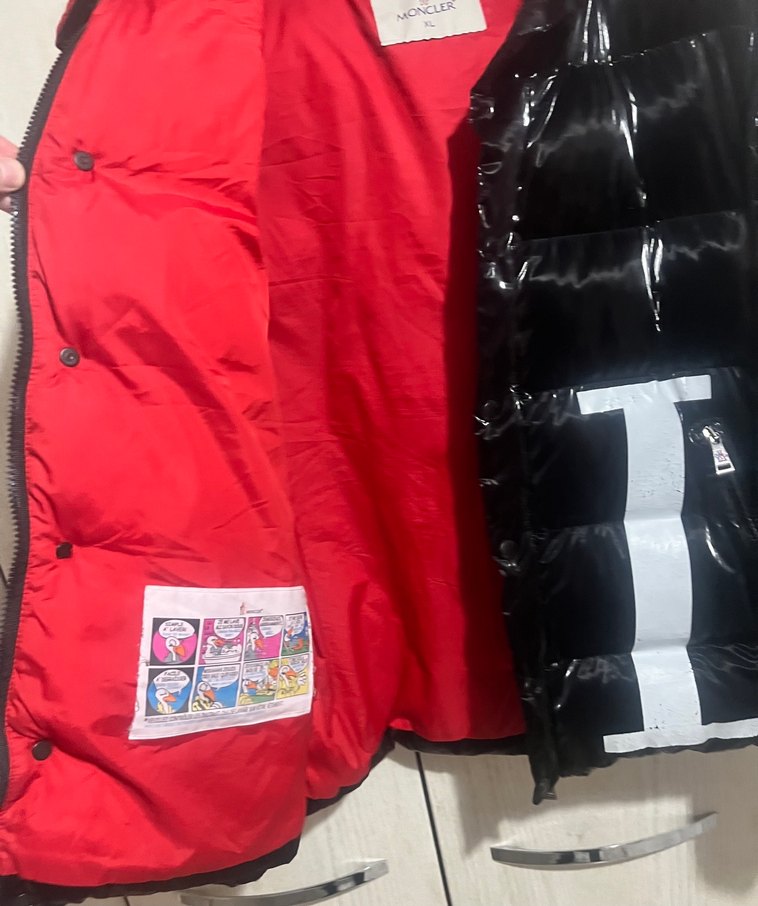 Moncler Valantino Siyah Parlak Erkek Mont - Görsel 4