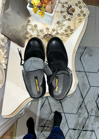 Greyder Siyah Deri Bağcıklı Erkek Bot - Görsel 5