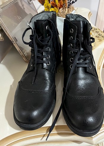 Greyder Siyah Deri Bağcıklı Erkek Bot - Görsel 2