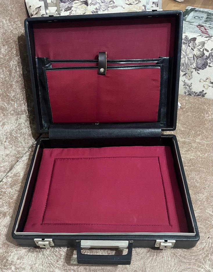 Klasik Siyah Tokalı Erkek Evrak Çantası - Görsel 5